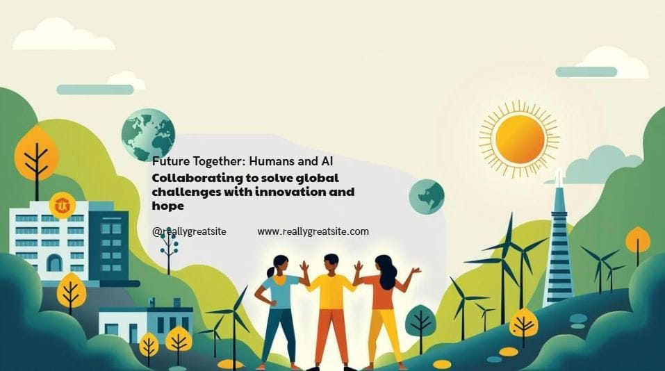 “Futuristic illustration of AI TOOLS 2025 for Good 2025 projects addressing climate, healthcare, and education with UN and tech coalitions”