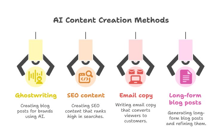 "Flowchart illustrating AI freelance blogging workflow with AI tools boosting productivity in 2025"