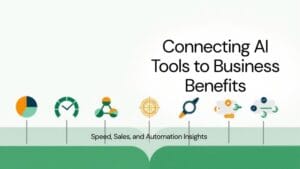 Infographic showing best AI tools for real estate agents with benefits