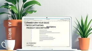 Jasper AI interface creating product descriptions as a key E-commerce AI Tool.